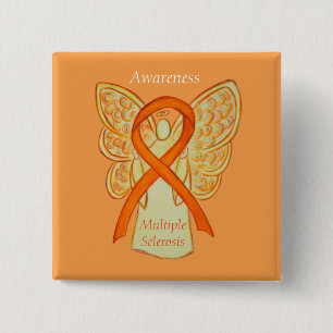 Multiple Sclerosis Angel Awareness Ribbon Pins