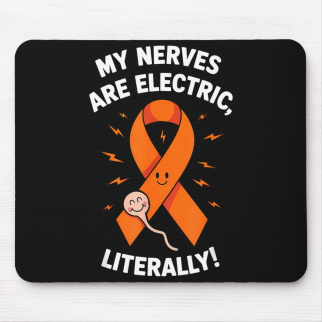 Multiple Sclerosis Awareness 2025 -orange Ribbon_  Mouse Pad (Front)