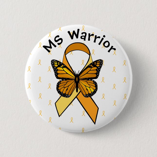 Multiple Sclerosis Awareness Butterfly Button (Front)