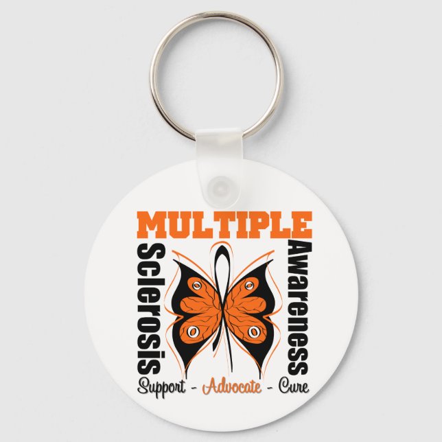 Multiple Sclerosis Awareness Butterfly Key Ring (Front)