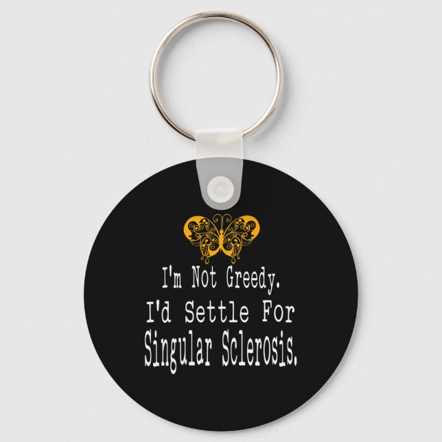 Multiple Sclerosis Awareness Butterfly Support Gif Key Ring (Front)