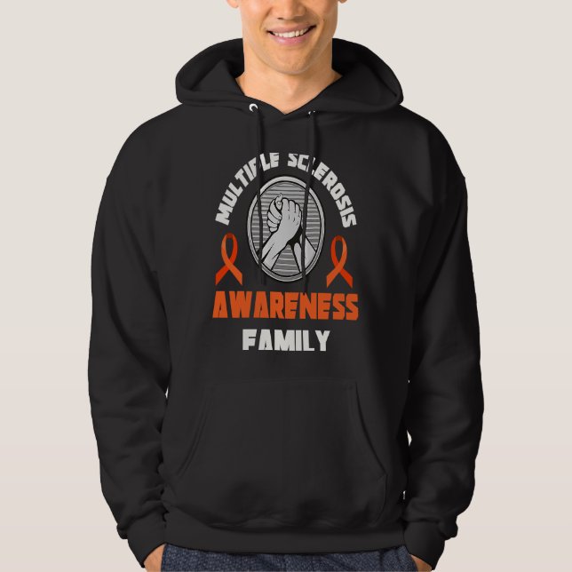 Multiple Sclerosis Awareness Family MS Warrior Tea Hoodie (Front)