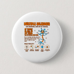 Multiple Sclerosis Awareness Gets On My Nerves Ms  6 Cm Round Badge