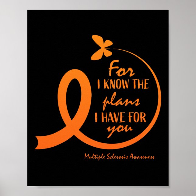 Multiple Sclerosis Awareness Gift Christian Bible  Poster (Front)