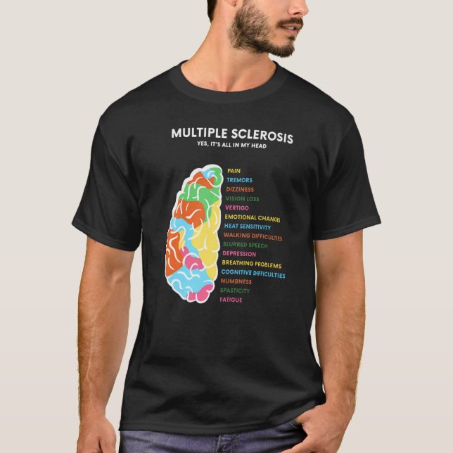 Multiple Sclerosis Awareness Its All In My Head Ms T-Shirt (Front)