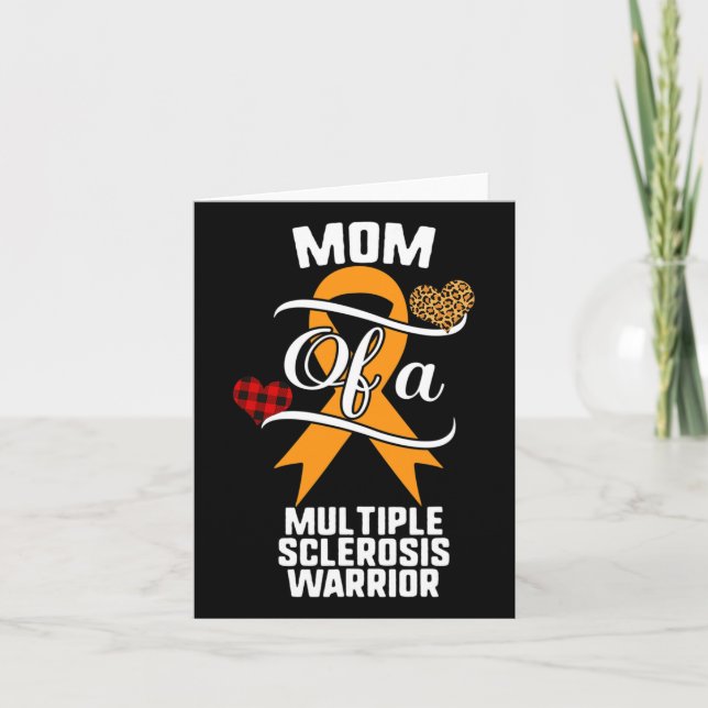 Multiple Sclerosis Awareness Leopard Buffalo Plaid Card (Front)