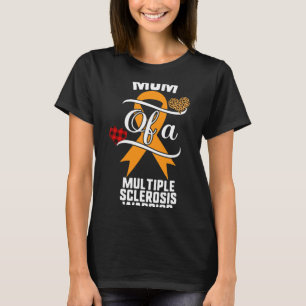 Multiple Sclerosis Awareness Leopard Buffalo Plaid T-Shirt