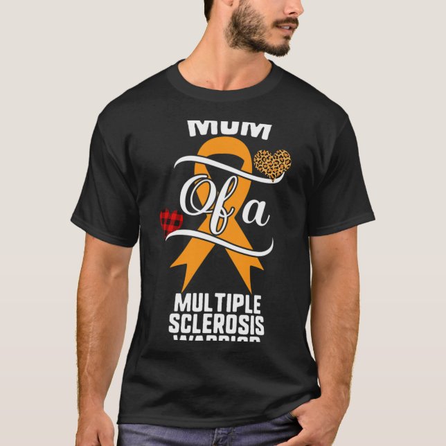 Multiple Sclerosis Awareness Leopard Buffalo Plaid T-Shirt (Front)