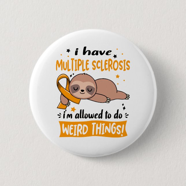 Multiple Sclerosis Awareness Month Ribbon Gifts 6 Cm Round Badge (Front)