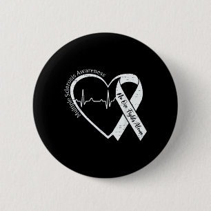 Multiple Sclerosis Awareness Ms Awareness Heart 6 Cm Round Badge