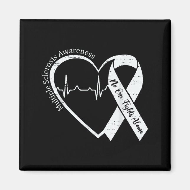 Multiple Sclerosis Awareness Ms Awareness Heart Magnet (Front)