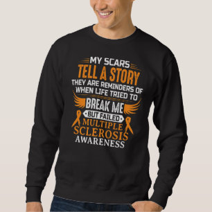 Multiple Sclerosis Awareness Ms Orange Ribbon Men Sweatshirt