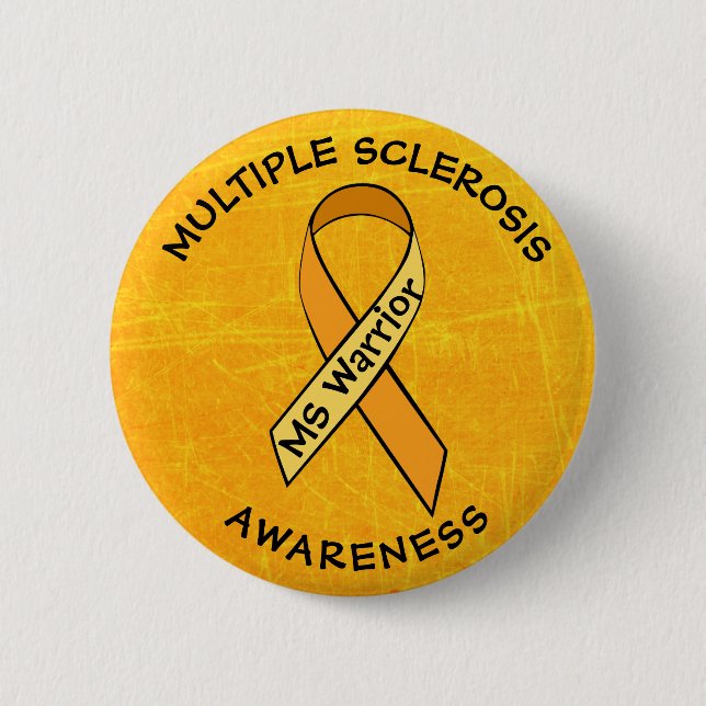 Multiple Sclerosis Awareness MS Ribbon Button (Front)