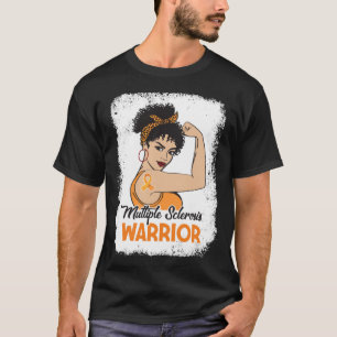Multiple Sclerosis Awareness MS Warrior Orange Rib T-Shirt