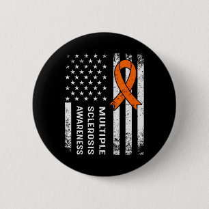 Multiple Sclerosis Awareness Orange Ribbon 2  6 Cm Round Badge