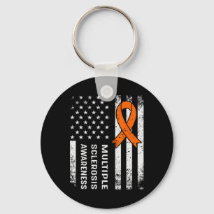Multiple Sclerosis Awareness Orange Ribbon 2  Key Ring