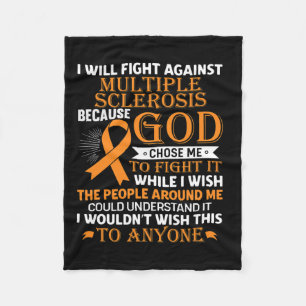 Multiple Sclerosis Awareness Orange Ribbon Men Wom Fleece Blanket