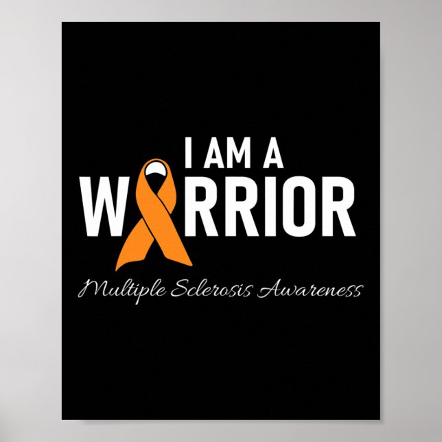 Multiple Sclerosis Awareness Orange Ribbon Men Wom Poster (Front)