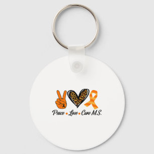 Multiple Sclerosis Awareness Peace Love Cure Ms Wa Key Ring