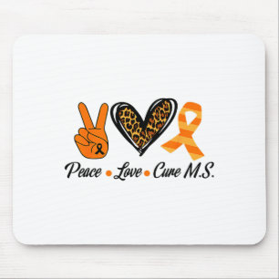 Multiple Sclerosis Awareness Peace Love Cure Ms Wa Mouse Pad