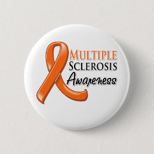 Multiple Sclerosis Awareness Ribbon 6 Cm Round Badge