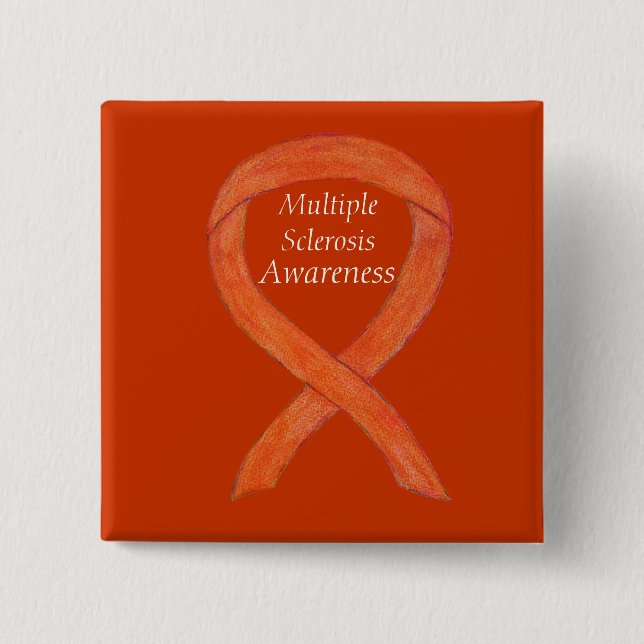 Multiple Sclerosis Awareness Ribbon Custom Pins (Front)