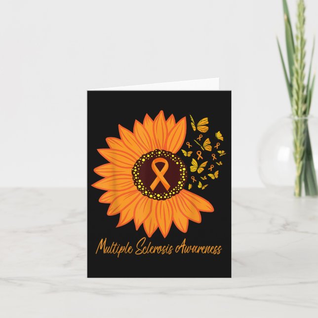 Multiple Sclerosis Awareness Ribbon Flower Ms Butt Card (Front)