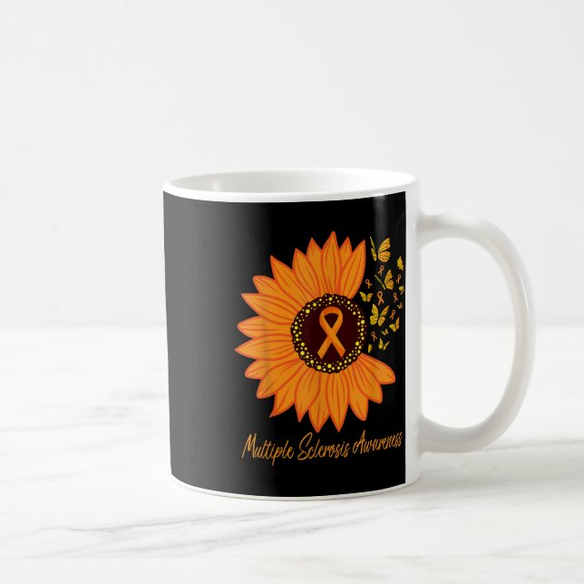 Multiple Sclerosis Awareness Ribbon Flower Ms Butt Coffee Mug (Right)