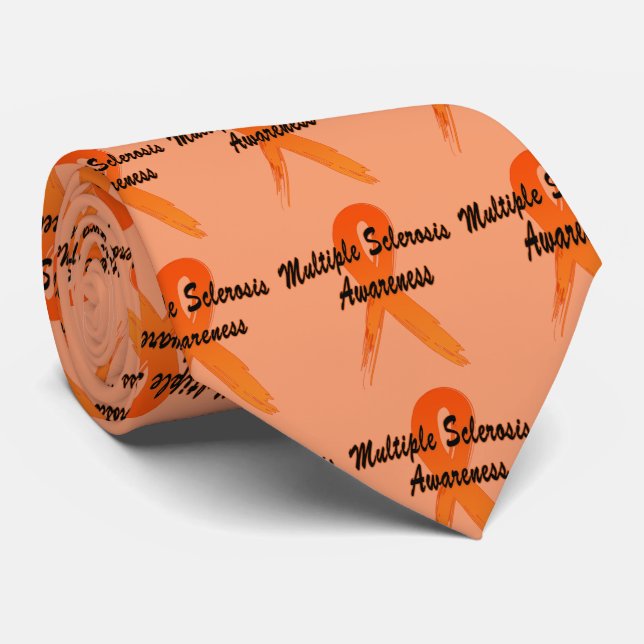 Multiple Sclerosis Awareness Ribbon of Hope Tie (Rolled)