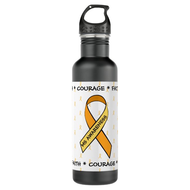 Multiple Sclerosis Awareness Ribbons Water Bottle (Front)