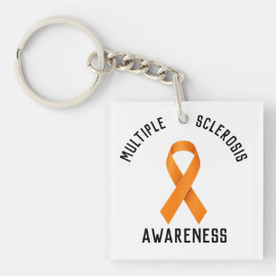 Multiple Sclerosis Awareness Round Car Magnet Key Ring