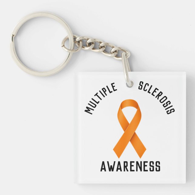 Multiple Sclerosis Awareness Round Car Magnet  Key Ring (Front)