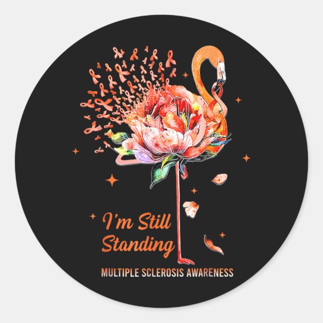 Multiple Sclerosis Awareness Standing Ms Warrior Classic Round Sticker (Front)