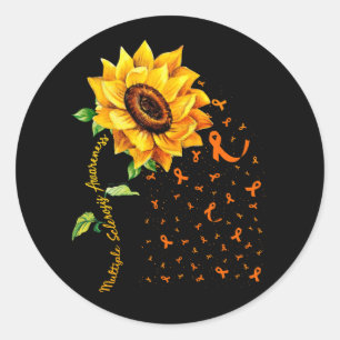 Multiple Sclerosis Awareness Sunflower MS Awarenes Classic Round Sticker