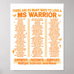 Multiple Sclerosis Awareness Ways To Love A Ms War Poster