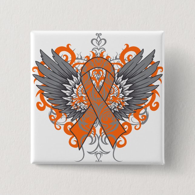 Multiple Sclerosis Awareness Wings 15 Cm Square Badge (Front)