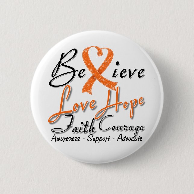 Multiple Sclerosis Believe Heart Collage 6 Cm Round Badge (Front)