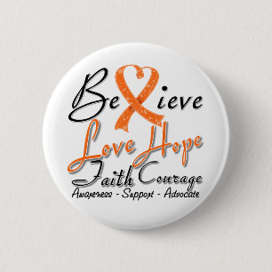 Multiple Sclerosis Believe Heart Collage 6 Cm Round Badge