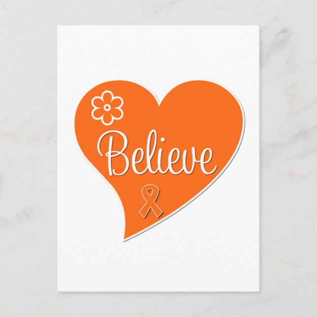 Multiple Sclerosis Believe Heart Postcard (Front)