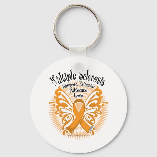 Multiple Sclerosis Butterfly 3 Key Ring (Front)