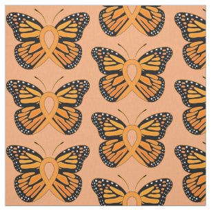 Multiple Sclerosis Butterfly Awareness Ribbon Fabric