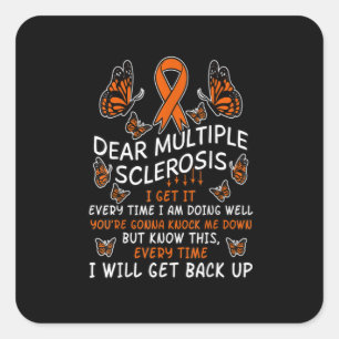 Multiple Sclerosis Butterfly Ribbon World Ms Day Square Sticker