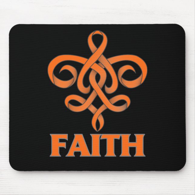 Multiple Sclerosis Faith Fleur de Lis Ribbon Mouse Pad (Front)