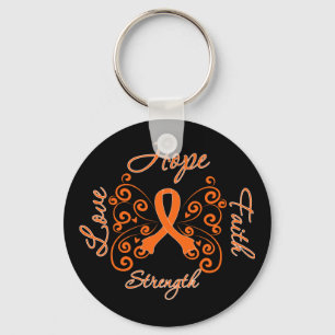 Multiple Sclerosis Hope Motto Butterfly Key Ring