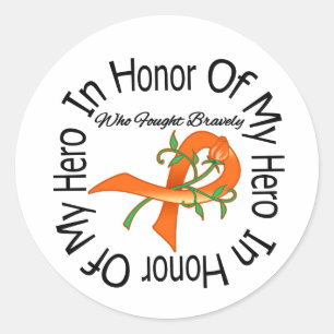 Multiple Sclerosis In Honour Of My Hero Classic Round Sticker