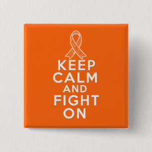 Multiple Sclerosis Keep Calm and Fight On 15 Cm Square Badge