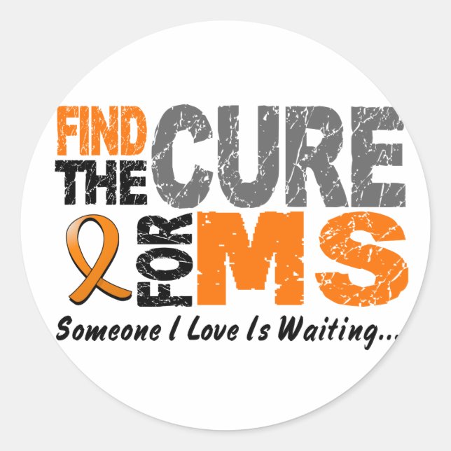 Multiple Sclerosis MS Find The Cure 1 Classic Round Sticker (Front)