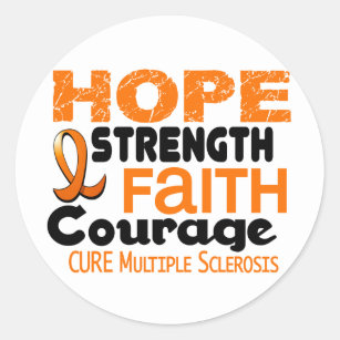 Multiple Sclerosis MS HOPE 3 Classic Round Sticker