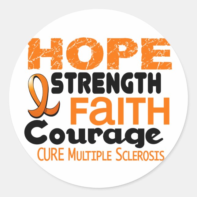 Multiple Sclerosis MS HOPE 3 Classic Round Sticker (Front)
