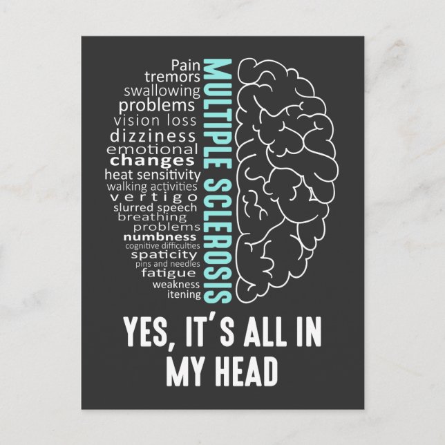 Multiple Sclerosis MS It's All In My Head Postcard (Front)